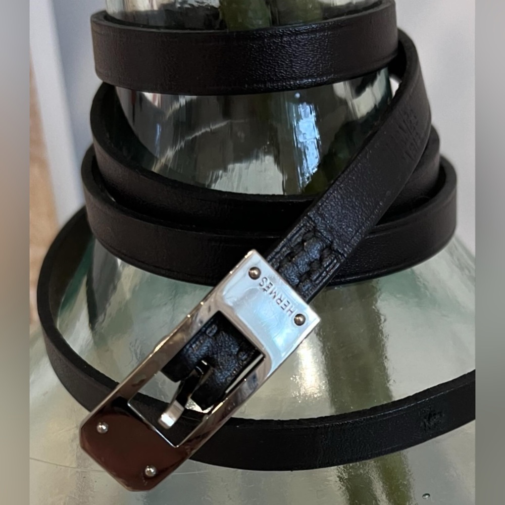 Authentic VINTAGE Hermès Leather Triple Tour Kelly Aldion Bracelet